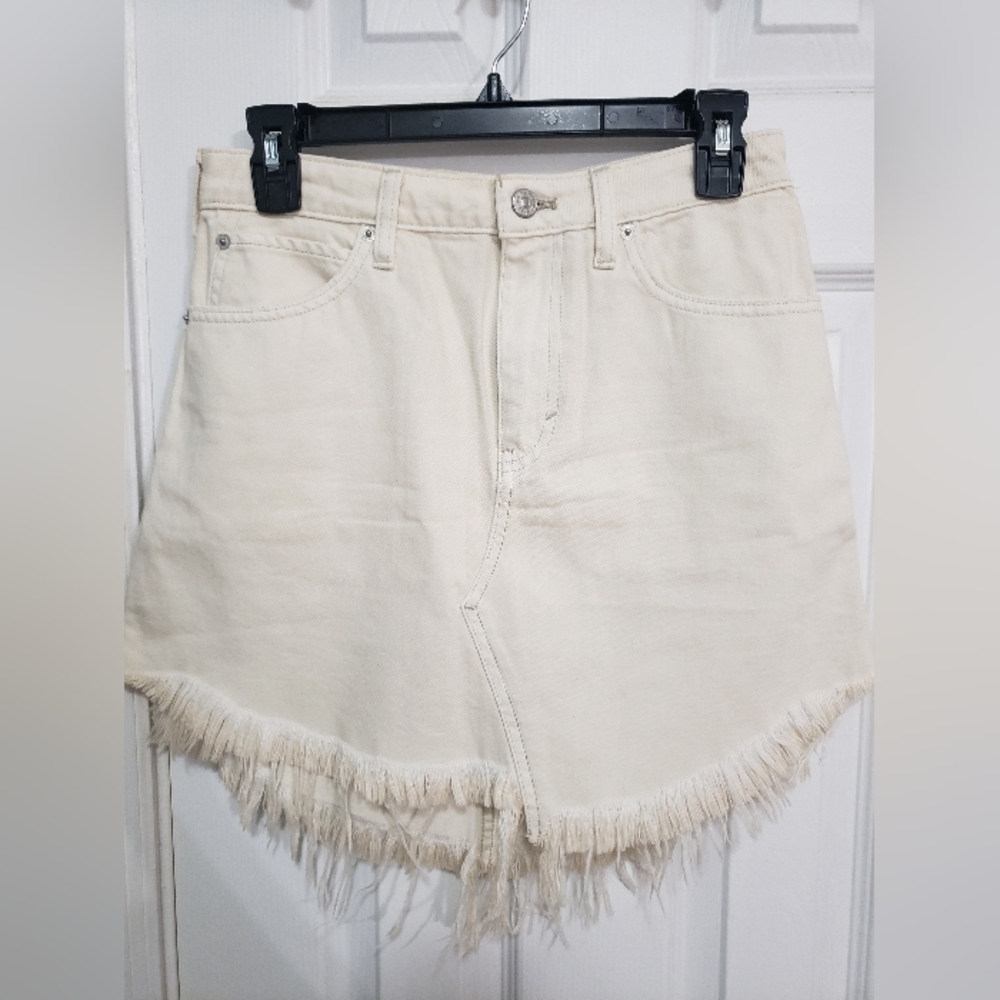 We The Free Cream Fringe Skirt